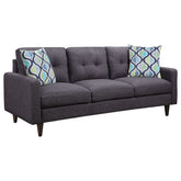 Best Furniture Outlet - Coaster - Watsonville Upholstered Track Arm Tufted Sofa Grey - 552001